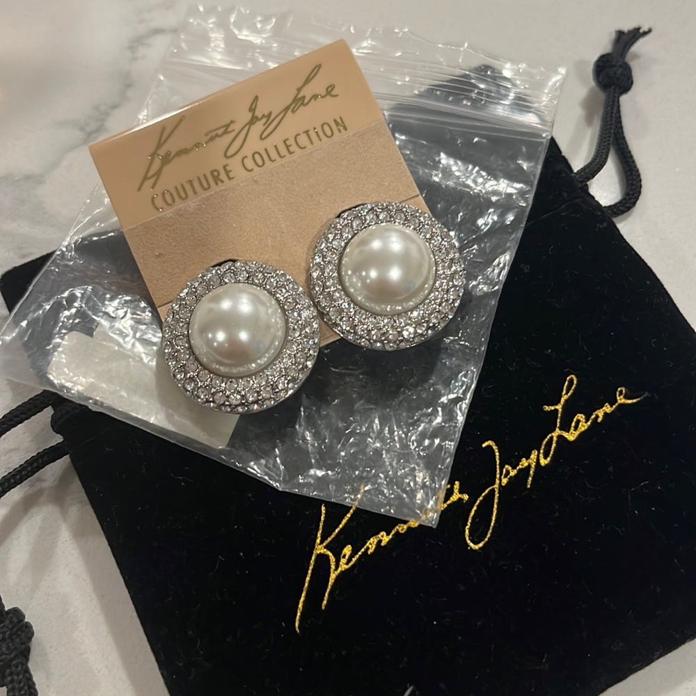 Kenneth Jay Lane Couture Collection, Silver clip on earrings